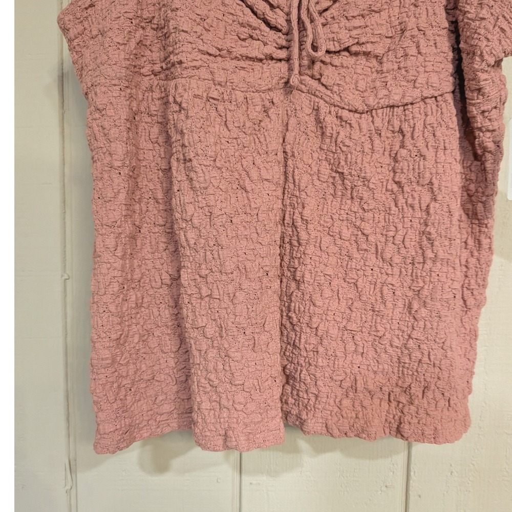 Lucky Brand Pink Smocked Ruffle Cami Top Tie Front Coquette Dainty XXL NWT - Picture 7 of 12